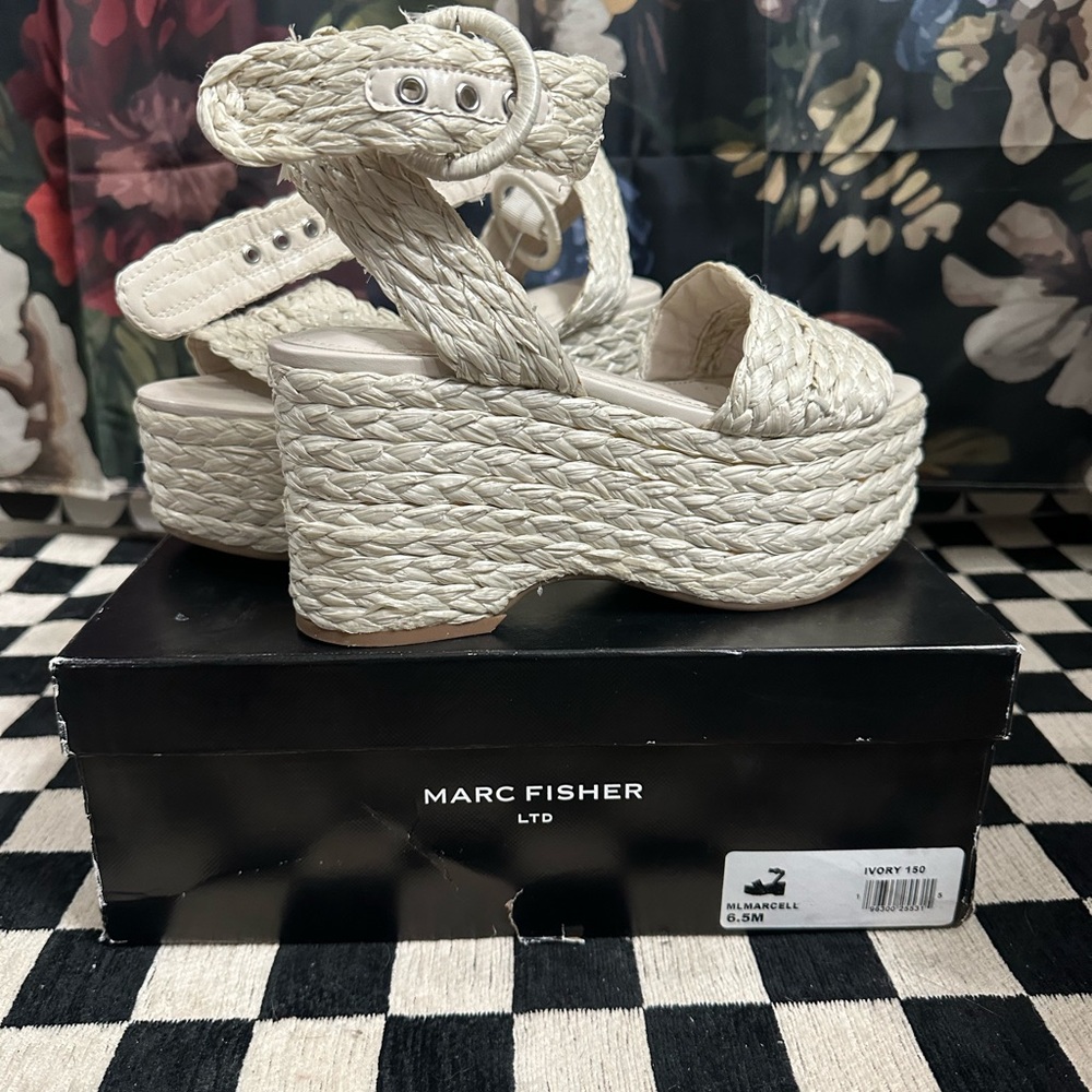 Marc Fisher Women's Ivory Espadrille Wedges